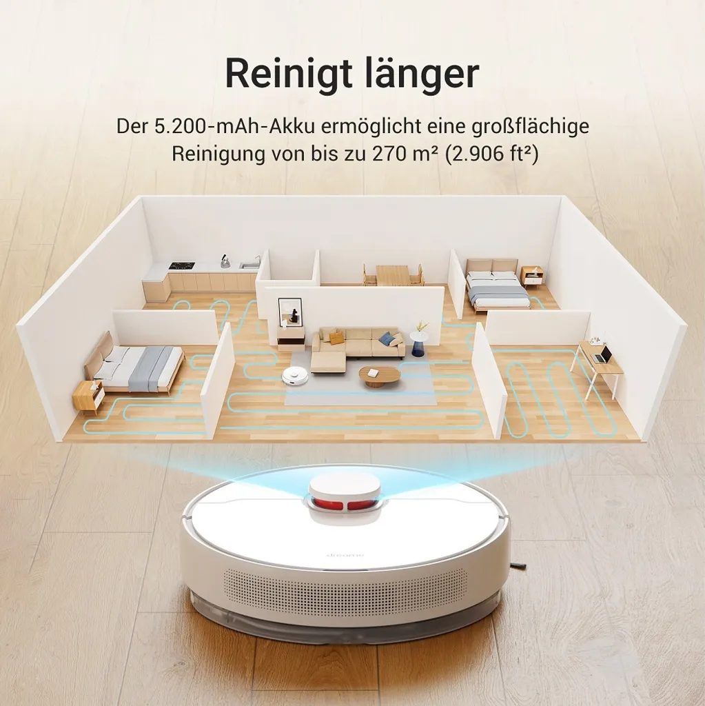 Dreame D10 Plus Saugroboter Mit Absaugstation(2,5 L) Saug- & Wischroboter Auto-Empty Dock App Sprachsteuerung For Pet Hair, Carpet, Hard Floor 15 Dreame D10 Plus Saugroboter Mit Absaugstation(2,5 L) Saug- & Wischroboter Auto-Empty Dock App Sprachsteuerung For Pet Hair, Carpet, Hard Floor – Bild 15