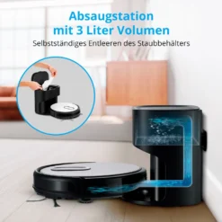 MEDION Saugroboter Mit Absaugstation S40 (2000Pa, Intelligente Navigation, Alexa Roboterstaubsauger Für Hartböden Fliesen Laminat, Teppicherkennung, Tierhaar Optimiert, HEPA14 Filter, Fernbedienung) -Rowenta || Bosch Verkäufe 0677faf4920fc66a981cac5c99c18105