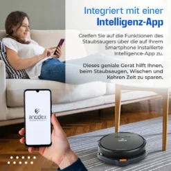 Anodex - Staubsauger Roboter - Mit Wischfunktion - Mit Ladestation - Staubsauger Roboter - 3 In 1 - Mattschwarz -Rowenta || Bosch Verkäufe 06d50762bac8659bf76385b4f56d9d72