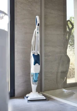Rowenta Bodendampfreiniger Clean & Steam Revolution RY7757 | 2 In 1 Reingung | Verdampfer Für ätherische Öle | Alle Bodenarten | Anti-Kalk-Kartusche | Weiß/Blau -Rowenta || Bosch Verkäufe 0e36aaa1a1ff05827432a63cde0437b4