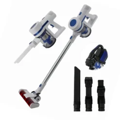 AREBOS Akku Staubsauger, 2-in-1 Hand- Und Bodenstaubsauger, 2 Leistungsstarke Saugmodi, Beutellos, Kabellos Bis Zu 55 Minuten, Mit Wandladestation, Weiß