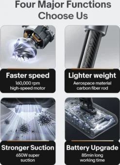 Dreame V12 Pro Handstaubsauger (85 Min, 32000 Pa Saug, Flexible Adapter, Kohlefaser-Stick) Akku Staubsauger Reinigt Tierhaare Teppiche Auto -Rowenta || Bosch Verkäufe 1cc721ed714f0574f351a3a1f3d86732