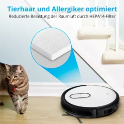 MEDION Saugroboter Mit Absaugstation S40 (2000Pa, Intelligente Navigation, Alexa Roboterstaubsauger Für Hartböden Fliesen Laminat, Teppicherkennung, Tierhaar Optimiert, HEPA14 Filter, Fernbedienung) -Rowenta || Bosch Verkäufe 319bcbea277b2149bf216cbb211e599f