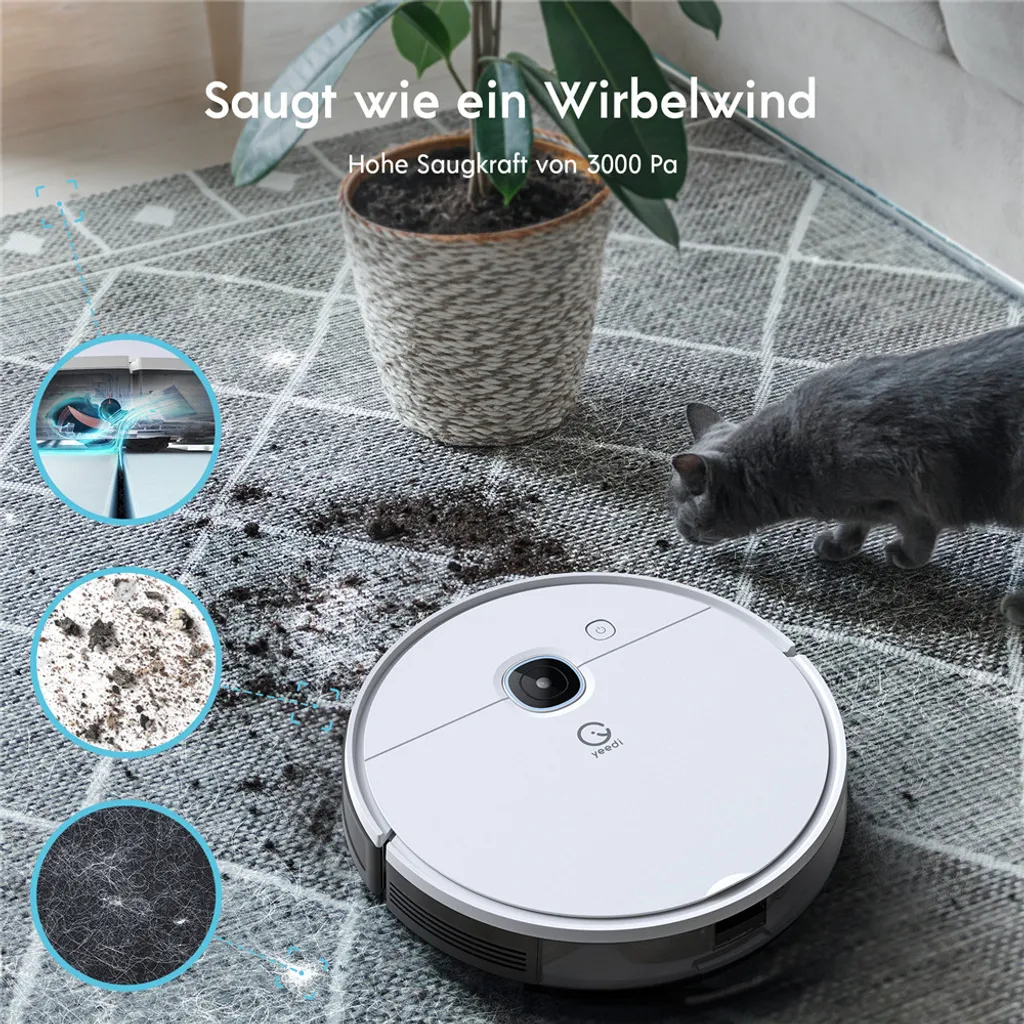 Yeedi Vac Max Saugroboter Mit Wischfunktion 3000Pa Teppicherkennung Staubsauger Roboter 3 Yeedi Vac Max Saugroboter Mit Wischfunktion 3000Pa Teppicherkennung Staubsauger Roboter – Bild 3