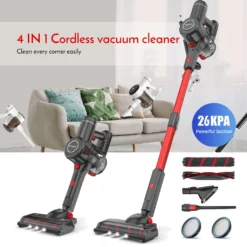 FREIHAFEN 26000Pa 4 In 1 Staubsauger Kabellos Mit Abnehmbarer Akku,Akku Staubsauger,35 Min Laufzeit