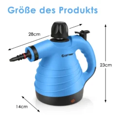 COSTWAY Dampfreiniger Inkl. 9 Zubehör, Handdampfreiniger, Dampfreinigen Handgerät 3 Bar / 250ml / 1050W / 4min Aufheizzeit/für Teppiche, Vorhänge, Autositze, Küche (Blau) -Rowenta || Bosch Verkäufe 4b62268b6add5a81bc5dc6cb8fecea9c