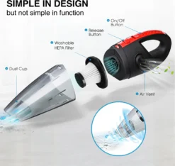 120W Akku Handstaubsauger Von AUDEW In Schwarz/Rot -Rowenta || Bosch Verkäufe 4c4773495e37e498fbcc1976fb4063ac