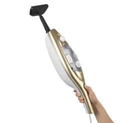 CLEANmaxx Dampfbesen - Mit Knickgelenk - Gold/weiß Dampfreiniger Steam Hygiene Fliesen Küche Bad Reinigung -Rowenta || Bosch Verkäufe 588b31439f946ea165db3464231a03a7