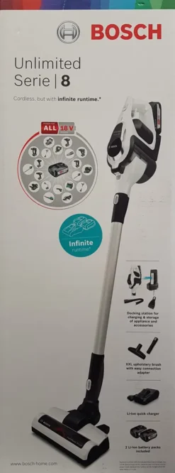 Bosch BBS812AM Unlimited Serie 8 Kabelloser Akku-Handstaubsauger, 18V, Weiß