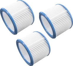 Vhbw Filterset 3x Faltenfilter Kompatibel Mit Nilfisk / Alto / Wap Attix 30-11 PC, 30-21 PC Nass- Und Trockensauger - Filter, Patronenfilter
