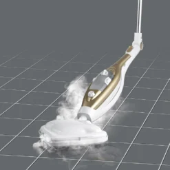 CLEANmaxx Dampfbesen - Mit Knickgelenk - Gold/weiß Dampfreiniger Steam Hygiene Fliesen Küche Bad Reinigung -Rowenta || Bosch Verkäufe 637dc5173bea3816c28db09115142505