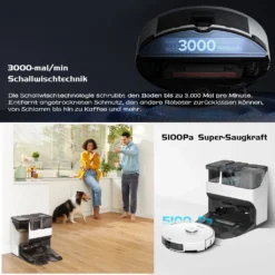 Roborock S7 Pro Ultra Sonic Staubsauger Roboter Mit Empty Wash Fill Dock Absaugstation 5100Pa Selbstwaschend Selbstauffüllend Selbstentleerend LiDAR APP Weiß (Upgrade Von Roborock S7,VS S7 MaxV Ultra/S8 Pro Ultra) -Rowenta || Bosch Verkäufe 63f6e9d2cb345a74cf3702b0f81bceca
