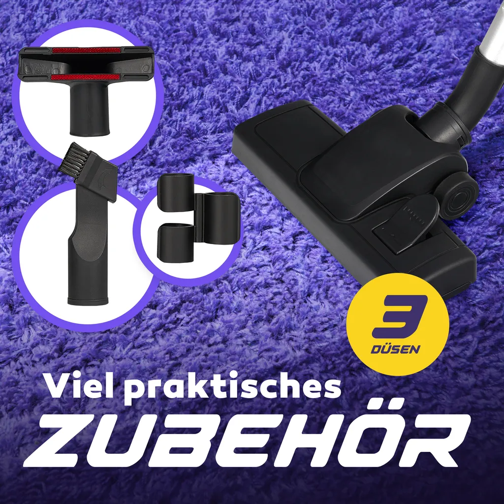 Balter Orion Staubsauger Beutellos Bodenstaubsauger Zyklon Max 1000W HEPA Lila 7 Balter Orion Staubsauger Beutellos Bodenstaubsauger Zyklon Max 1000W HEPA Lila – Bild 7