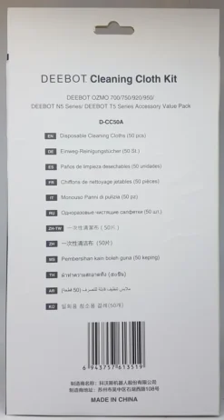 Ecovacs Robotics D-CC50A Einweg Reinigungstücher Für DEEBOT OZMO 700/750/950/920/N5/T5, Weiß -Rowenta || Bosch Verkäufe 6b7802b24ea19111242f0a277f87ab2f