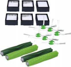 Ersatzteile Set Kompatibel Mit IRobot Roomba E/i Serie - 6x Filter 6x Seitenbürste 4x Bürste - Staubsauger Zubehör Für Modelle E5 I7 I7+