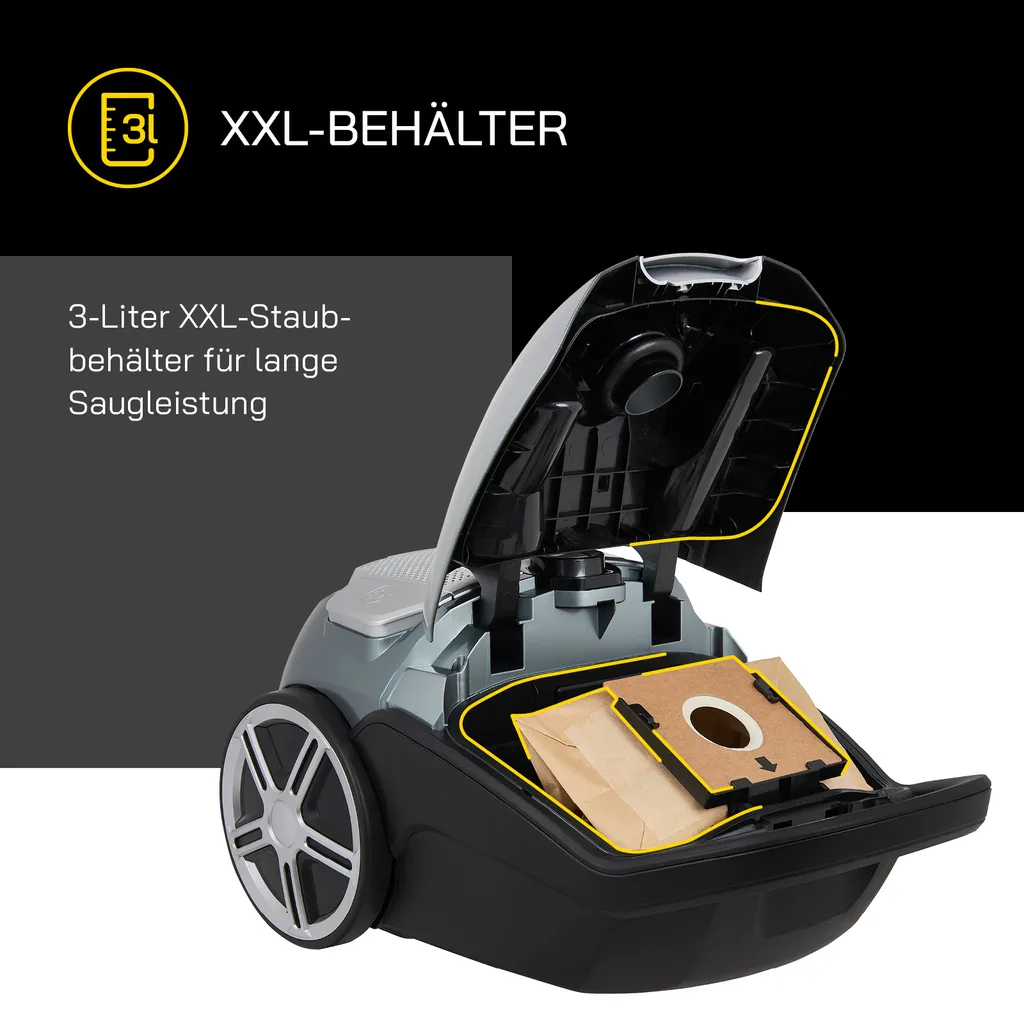 GUTFELS CLEAN 2010 Bodenstaubsauger | 800 Watt Leistung | Integriertes Zubehör | 3 Liter Staubbehälter 6 GUTFELS CLEAN 2010 Bodenstaubsauger | 800 Watt Leistung | Integriertes Zubehör | 3 Liter Staubbehälter – Bild 6