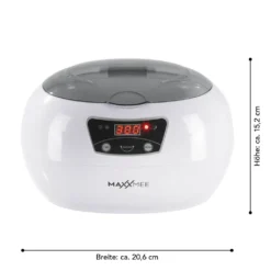 MAXXMEE Ultraschall Reinigungsgerät - 18 Reinigungszeiten - Grau/weiß Ultraschall Reinigungsgerät 600 Ml Timer Display Uhren Schmuck Brillen MAXXMEE -Rowenta || Bosch Verkäufe 803e1d6fc1c279d311f4207d15b79166