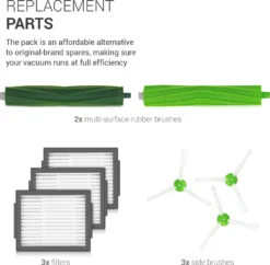 Kwmobile Ersatzteile Set Kompatibel Mit IRobot Roomba E/i Serie - 3x Filter 3x Seitenbürste 2x Bürste - Staubsauger Zubehör Für Modelle E5 I7 I7+ -Rowenta || Bosch Verkäufe 83aeb4e2e68e3d17812f61e63f5b2c13