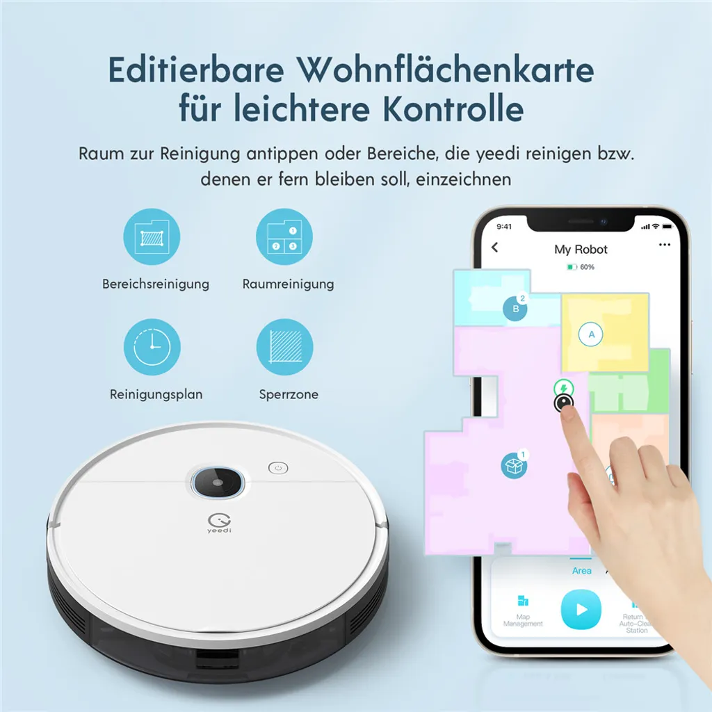 Yeedi Vac Max Saugroboter Mit Wischfunktion 3000Pa Teppicherkennung Staubsauger Roboter 6 Yeedi Vac Max Saugroboter Mit Wischfunktion 3000Pa Teppicherkennung Staubsauger Roboter – Bild 6