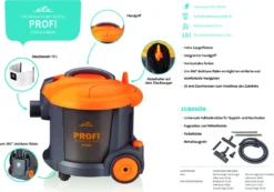 ETA PROFI Mehrzweck Staubsauger ETA046790010, 890 W, Motorfilte, Ausgangsfilter, Aktionsradius 15 M, Kabellänge 12 M, Saugschlauch 2,5 M, Vordere Um 360° Drehbare Räder -Rowenta || Bosch Verkäufe 8dbd20277e85bcc2dcedc08f69631c34