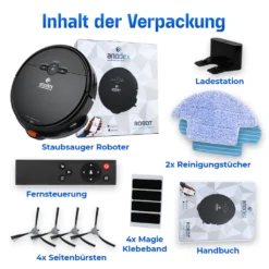 Anodex - Staubsauger Roboter - Mit Wischfunktion - Mit Ladestation - Staubsauger Roboter - 3 In 1 - Mattschwarz -Rowenta || Bosch Verkäufe 920c2057c091a7db320e3819f3478c64