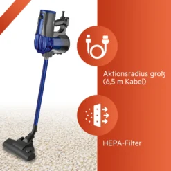 Clatronic Bodenstaubsauger, 2in1 Boden- Und Handstaubsauger, Vacuum Cleaner, Staubsauger Beutellos, Staubsauger Mit HEPA-Filter, Mikrofiltersystem, 600 Watt, Anthrazit/blau, BS 1306 N -Rowenta || Bosch Verkäufe 96fdf04b2f2e00126b45838fcca0ce79