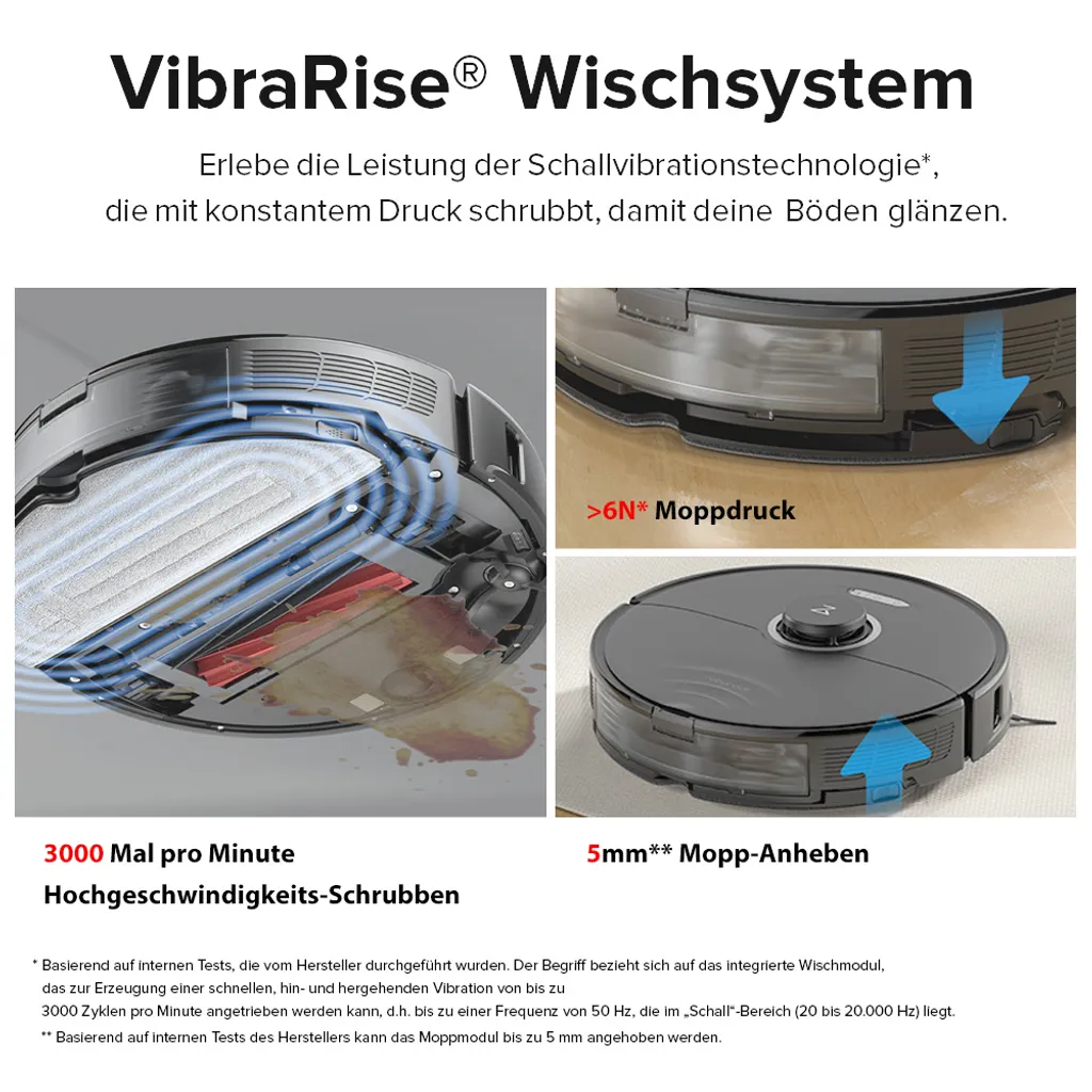 Roborock S8 Staubsauger Roboter Saugroboter 6000 Pa DuoRoller-Bürste VibraRise Wischen 3D-Mapping Reactive 3D-Hindernisumgehung (Schwarz) Mit 2pcs Mopp 6 Roborock S8 Staubsauger Roboter Saugroboter 6000 Pa DuoRoller-Bürste VibraRise Wischen 3D-Mapping Reactive 3D-Hindernisumgehung (Schwarz) Mit 2pcs Mopp – Bild 6