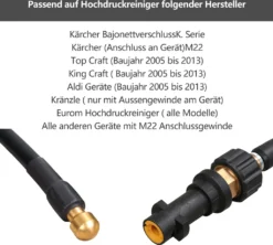 Wolketon 20m Rohrreinigungsschlauch Rohrreiniger Set Für Kärcher Kränzle K2 - K7 Hochdruckreiniger -Rowenta || Bosch Verkäufe a1ac68b22c223ee91477b8a593f56156