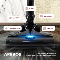AREBOS Akku Staubsauger, 2-in-1 Hand- Und Bodenstaubsauger, 2 Leistungsstarke Saugmodi, Beutellos, Kabellos Bis Zu 55 Minuten, Mit Wandladestation, Schwarz -Rowenta || Bosch Verkäufe a1db8dccd6ddf8c792e29b9097221689