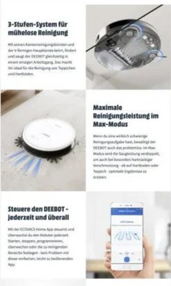 Ecovacs Deebot 605 Robotersauger Weiß -Rowenta || Bosch Verkäufe a461f7013fa8537c34464913c6bb2333