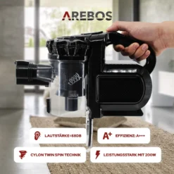 AREBOS Akku Staubsauger, 2-in-1 Hand- Und Bodenstaubsauger, 2 Leistungsstarke Saugmodi, Beutellos, Kabellos Bis Zu 55 Minuten, Mit Wandladestation, Schwarz -Rowenta || Bosch Verkäufe b24106d517a8c97cd690b953e0d09a2e