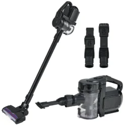 Juskys 2in1 Handstaubsauger & Akku Staubsauger - Beutellos & Kabellos – Bis 55 Min Laufzeit - Lithium-Ionen Akku, Wandhalterung & Ladestation – Schwarz