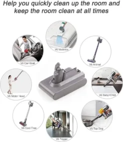 Topchances Ersatzakku Für Dyson V6 3.0Ah 21.6V 3000mAh Li-Ionen Batterie DC62 SV03 DC58 DC59 DC61 DC72 DC74 595 650 770 880 SV03 SV04 SV06 SV07 SV09 Tier Animal Staubsauger Akku -Rowenta || Bosch Verkäufe c9d7af72047bcab5c621767a2f6e94a8