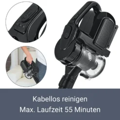 Juskys 2in1 Handstaubsauger & Akku Staubsauger - Beutellos & Kabellos – Bis 55 Min Laufzeit - Lithium-Ionen Akku, Wandhalterung & Ladestation – Schwarz -Rowenta || Bosch Verkäufe cb2af2d496e01d079dcd8a8c62fe65c6