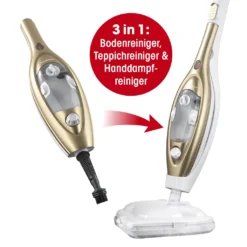 CLEANmaxx Dampfbesen - Mit Knickgelenk - Gold/weiß Dampfreiniger Steam Hygiene Fliesen Küche Bad Reinigung -Rowenta || Bosch Verkäufe cddd147f4ecab139632e3c2bb52c483e