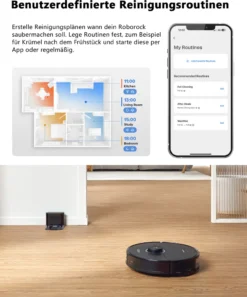 Roborock S8 Staubsauger Roboter 6000Pa Mit DuoRoller-Bürste VibraRise Wischen 3D-Mapping 3D-Strukturiertes Licht LiDAR Kindersicherung APP Control Saugroboter (Schwarz) (Upgrade S7) -Rowenta || Bosch Verkäufe cf4b54ac9d27ab6355db06cc3ddda5d9