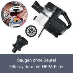 Juskys 2in1 Handstaubsauger & Akku Staubsauger - Beutellos & Kabellos – Bis 55 Min Laufzeit - Lithium-Ionen Akku, Wandhalterung & Ladestation – Schwarz -Rowenta || Bosch Verkäufe e045ea09a808dd90a718623cd9bae48f