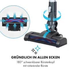 Klarstein Clean Butler 4G Silent Akku-Staubsauger Mit Silent Digital Motor: 160W Mit 80.000 U/min, 0,8 L Behälter, Motorisierte Teppich-Bodendüse, 2 Leistungsstufen, HEPA10-Filter, Anthrazit-silber -Rowenta || Bosch Verkäufe e2c1fcd92443034e1c82867aff8545e6