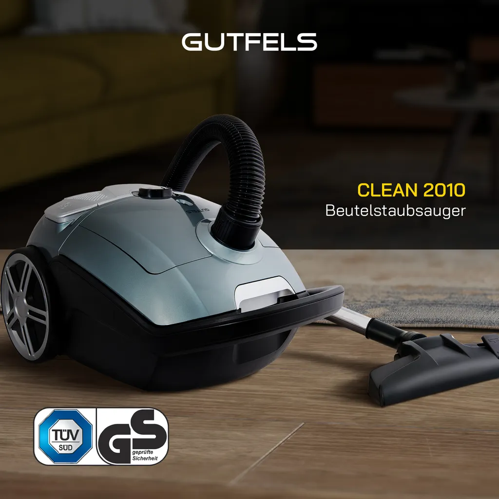 GUTFELS CLEAN 2010 Bodenstaubsauger | 800 Watt Leistung | Integriertes Zubehör | 3 Liter Staubbehälter 2 GUTFELS CLEAN 2010 Bodenstaubsauger | 800 Watt Leistung | Integriertes Zubehör | 3 Liter Staubbehälter – Bild 2