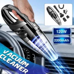 9000Pa Handstaubsauger Staubsauger Kabellos Akku Autosauger Nass/Trocken Funktion 120W Für Haus Und Auto - Silber