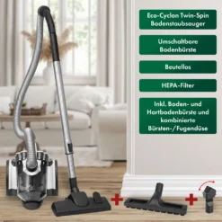 ProfiCare® Staubsauger Beutellos Für Parkett, Teppich, Fliesen, 700 Watt Bodenstaubsauger Mit HEPA-Filter, Staubsauger Ohne Beutel Inkl. 3 Bürsten Und 4-fach Mikrofiltersystem, PC-BS 3110 -Rowenta || Bosch Verkäufe eaea978ed34773e45d665514f3322f66