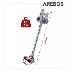 AREBOS Akku Staubsauger, 2-in-1 Hand- Und Bodenstaubsauger, 2 Leistungsstarke Saugmodi, Beutellos, Kabellos Bis Zu 55 Minuten, Mit Wandladestation, Weiß -Rowenta || Bosch Verkäufe ff56d831a6b0e1ccd89a32eb13041504